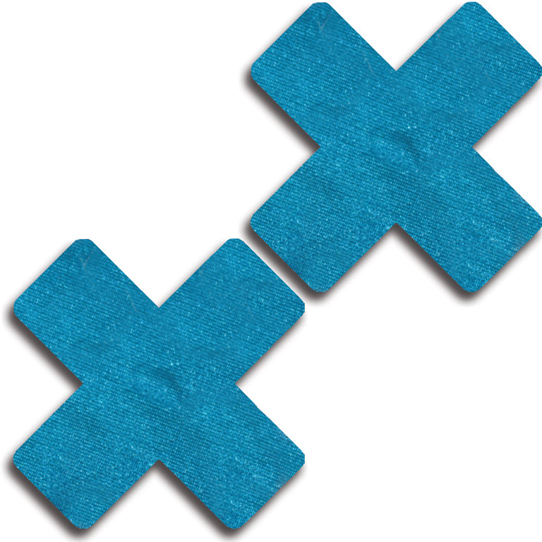 Solid Teal Cross Pasties.