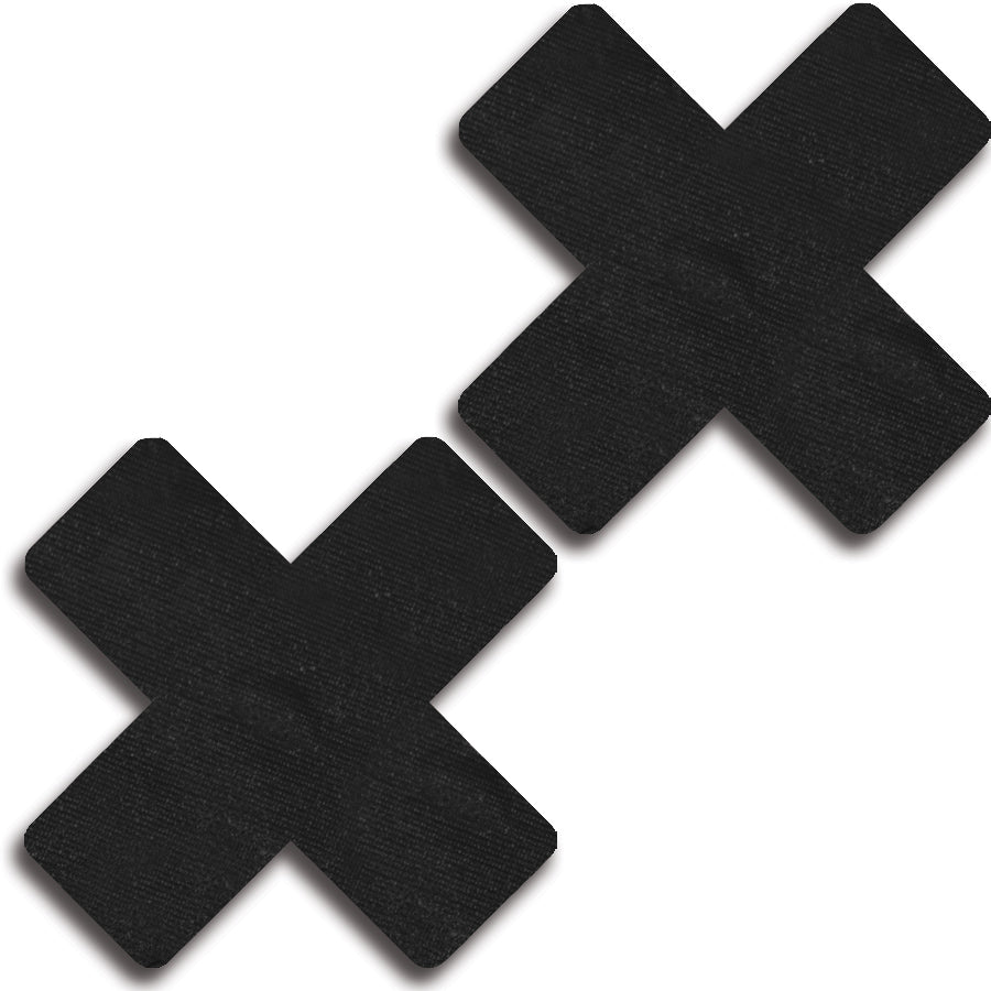 Solid Black Cross Pasties