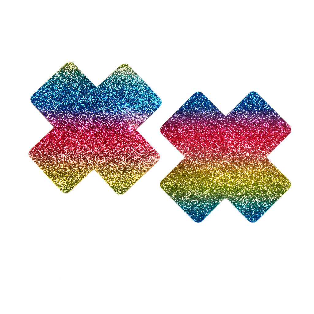Glitter Rainbow Cross Pasties